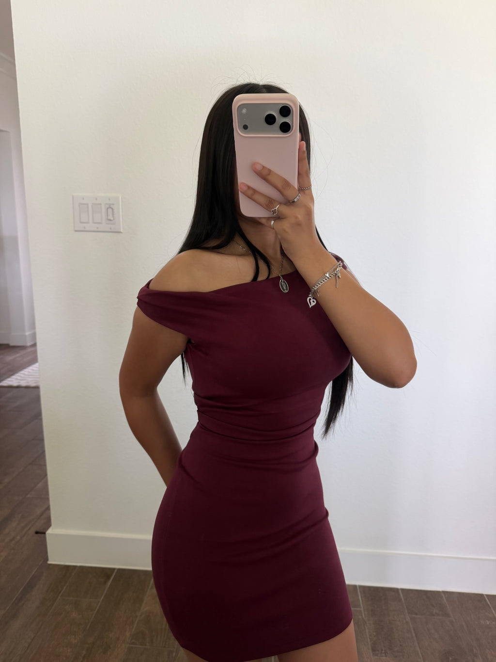 BURGUNDY DRESS